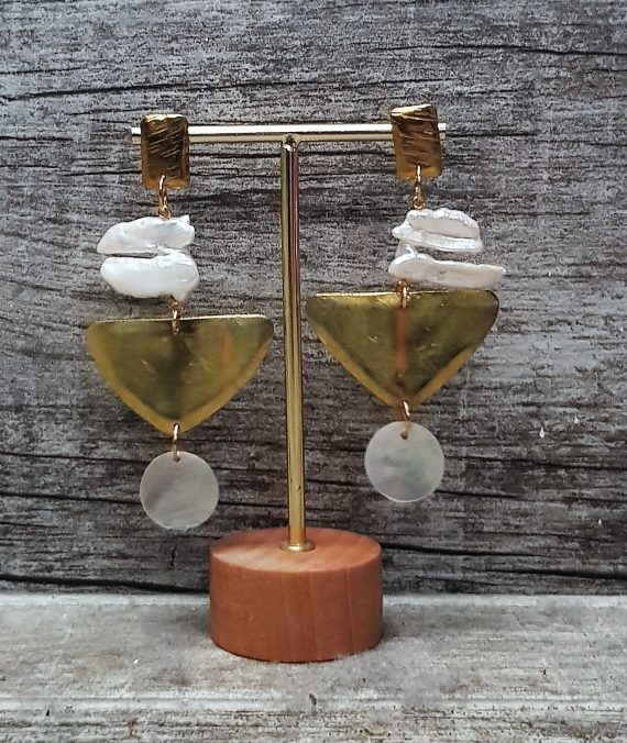 Pendientes triangulos nacar