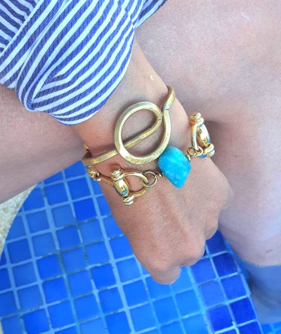 Doble Espuela con Ópalo turquesa