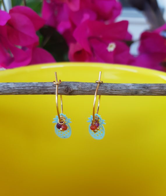 Pendiente Con Piña de Color