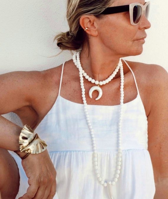 Collar Colmillo Largo De Lava